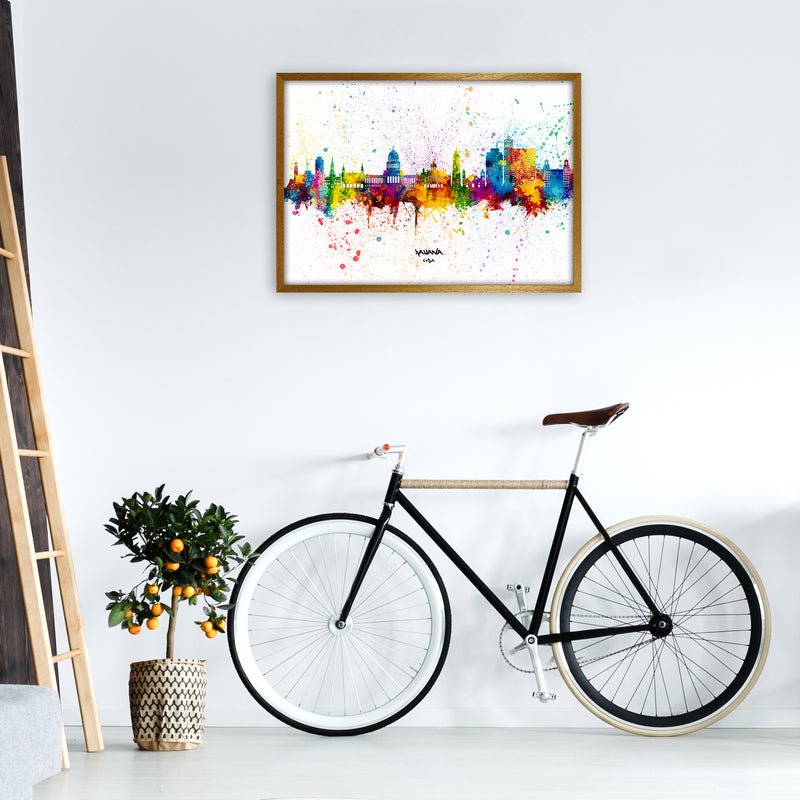 Havana Cuba Skyline Splash Art Print by Michael Tompsett A1 Print Only