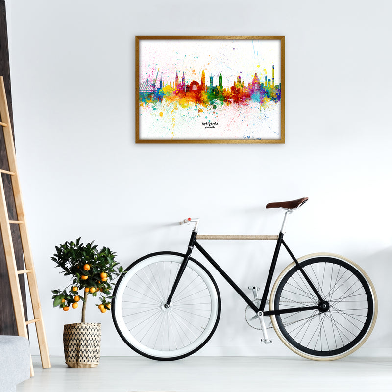 Helsinki Finland Skyline Splash Art Print by Michael Tompsett A1 Print Only