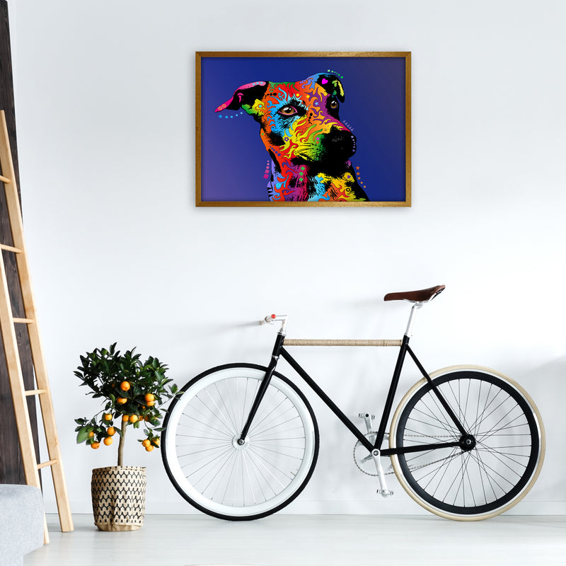 Jack Russell Dog Blue Art Print by Michael Tompsett A1 Print Only