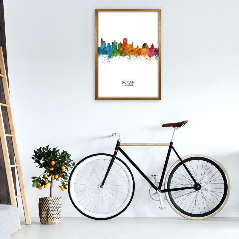 Jackson Mississippi Skyline Portrait Art Print by Michael Tompsett A1 Print Only