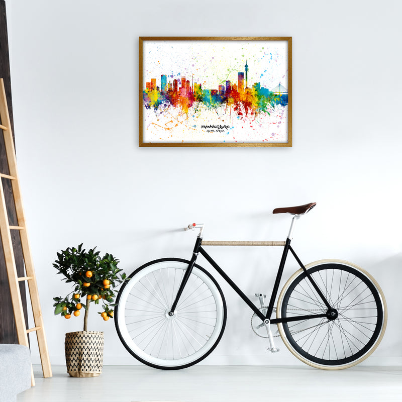 Johannesburg South Africa Skyline Splash Art Print by Michael Tompsett A1 Print Only