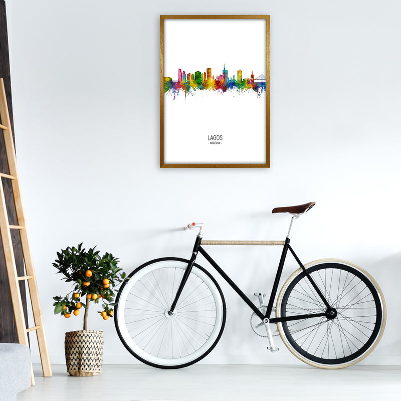 Lagos Nigeria Skyline Portrait Art Print by Michael Tompsett A1 Print Only