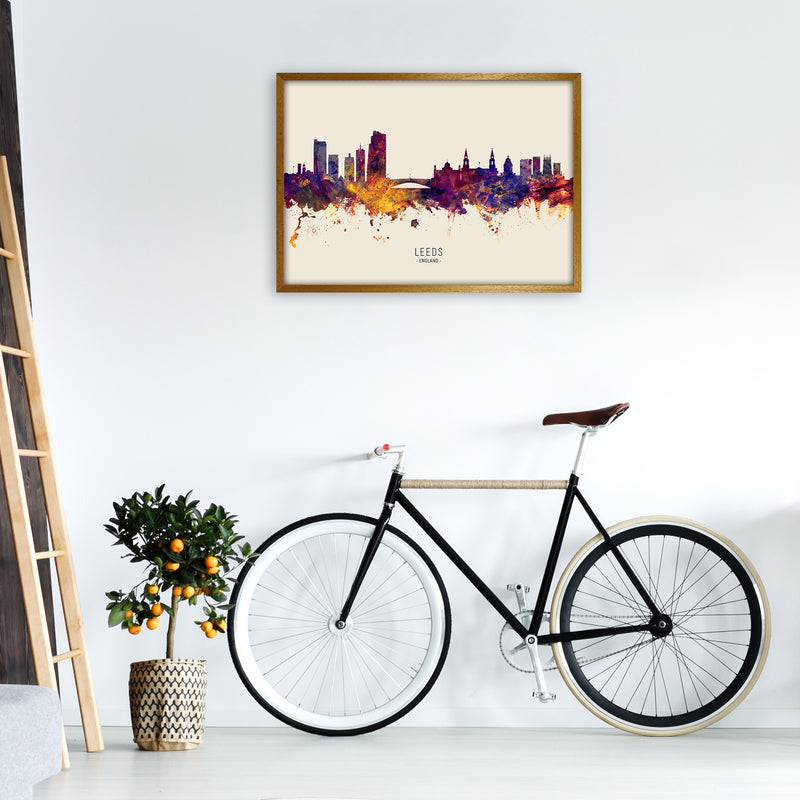 Leeds England Skyline Autumn City Name Art Print by Michael Tompsett A1 Print Only