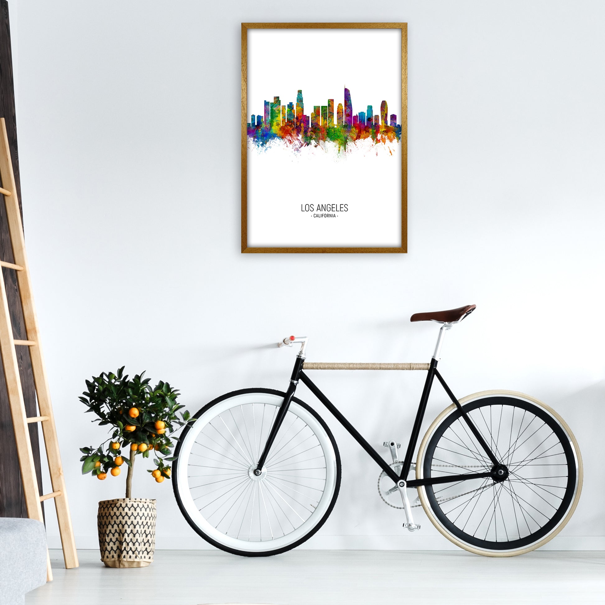 Los Angeles California Skyline Portrait Art Print by Michael Tompsett A1 Print Only