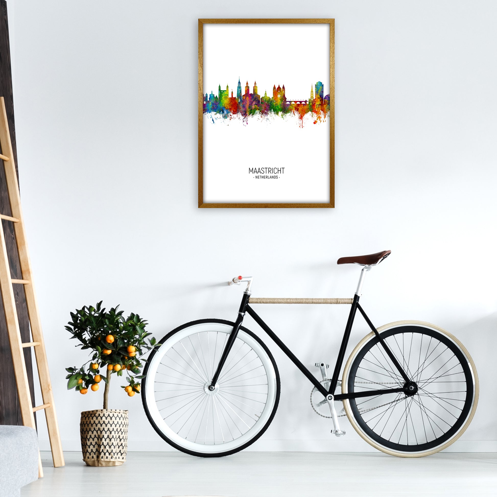 Maastricht Netherlands Skyline Portrait Art Print by Michael Tompsett A1 Print Only