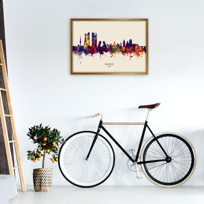 Madrid Spain Skyline Autumn City Name Art Print by Michael Tompsett A1 Print Only
