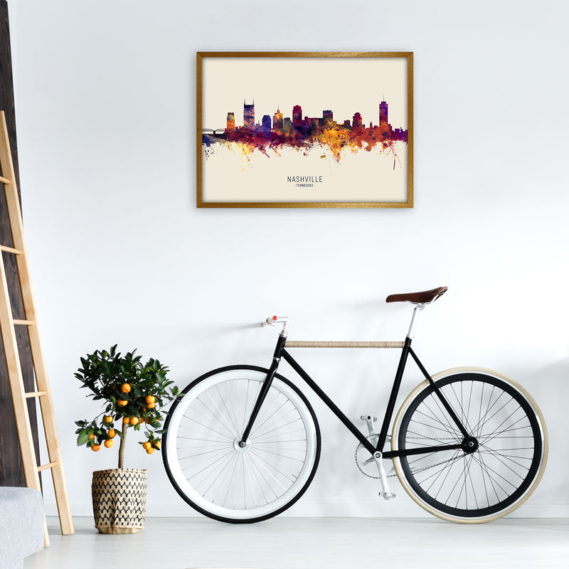 Nashville Tennessee Skyline Autumn City Name Art Print by Michael Tompsett A1 Print Only