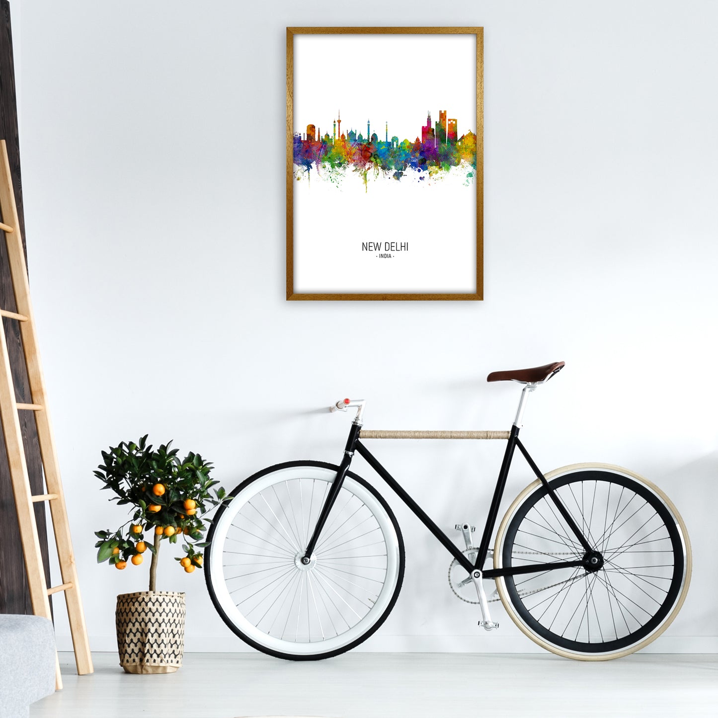 New Delhi India Skyline Portrait Art Print by Michael Tompsett A1 Print Only