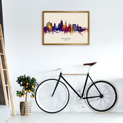 Nottingham England Skyline Autumn City Name Art Print by Michael Tompsett A1 Print Only