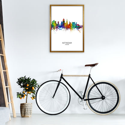 Nottingham England Skyline Portrait Art Print by Michael Tompsett A1 Print Only