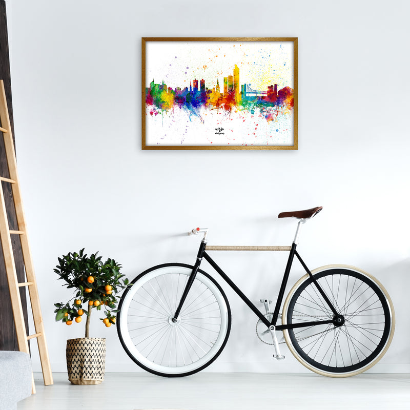 Oslo Norway Skyline Splash Art Print by Michael Tompsett A1 Print Only