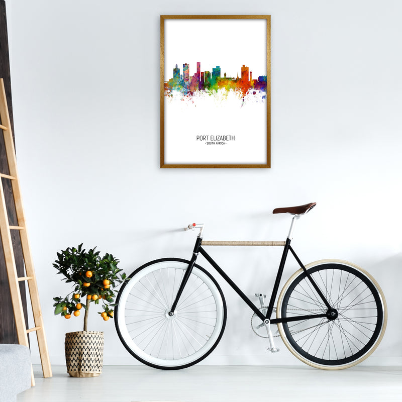 Port Elizabeth South Africa Skyline Portrait Art Print by Michael Tompsett A1 Print Only
