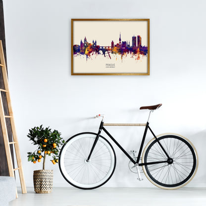Prague Czech Republic Skyline Autumn City Name Art Print by Michael Tompsett A1 Print Only