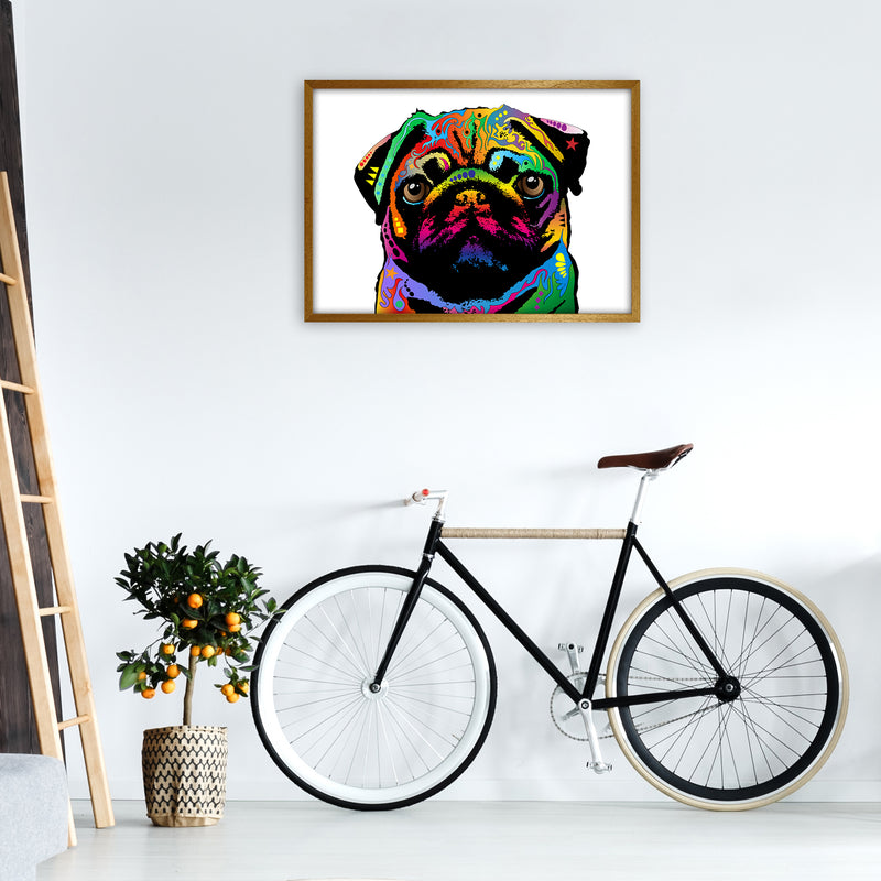 Pug Dog White Art Print by Michael Tompsett A1 Print Only