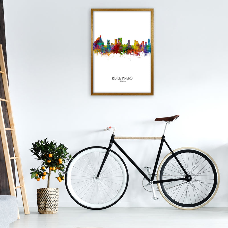 Rio De Janeiro Brazil Skyline Portrait Art Print by Michael Tompsett A1 Print Only