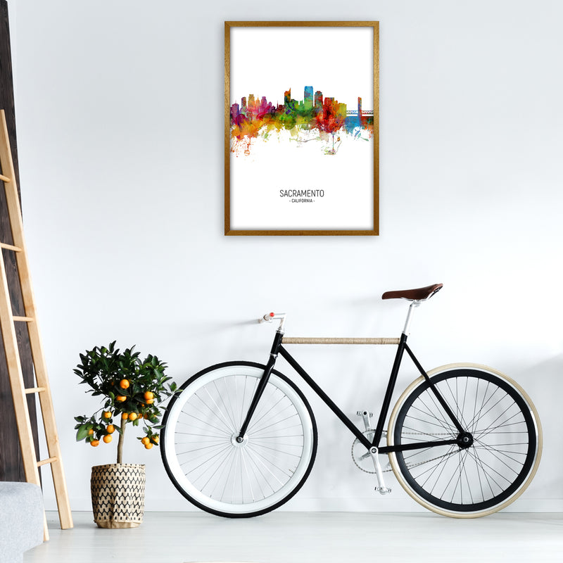Sacramento California Skyline Portrait Art Print by Michael Tompsett A1 Print Only