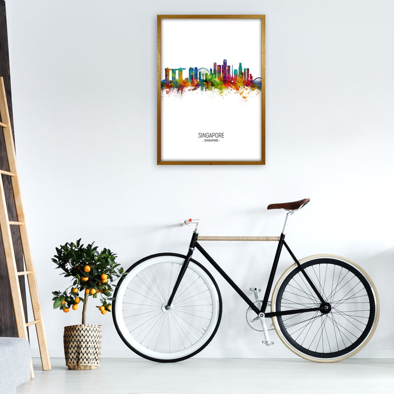 Singapore Singapore Skyline Portrait Art Print by Michael Tompsett A1 Print Only