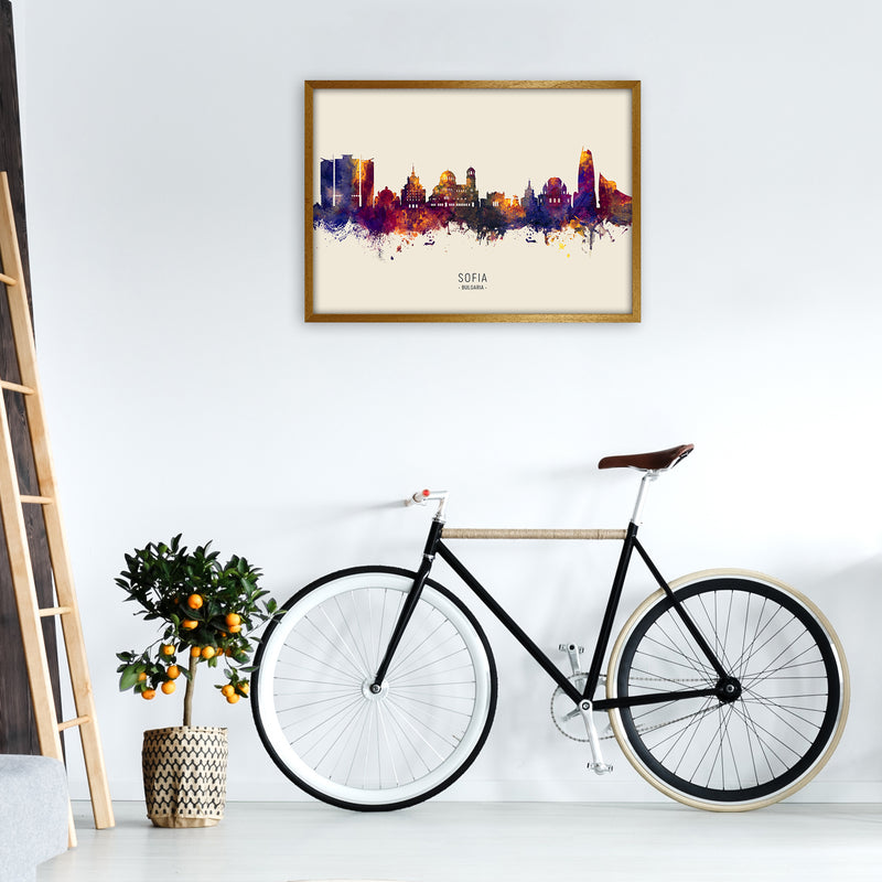 Sofia Bulgaria Skyline Autumn City Name Art Print by Michael Tompsett A1 Print Only
