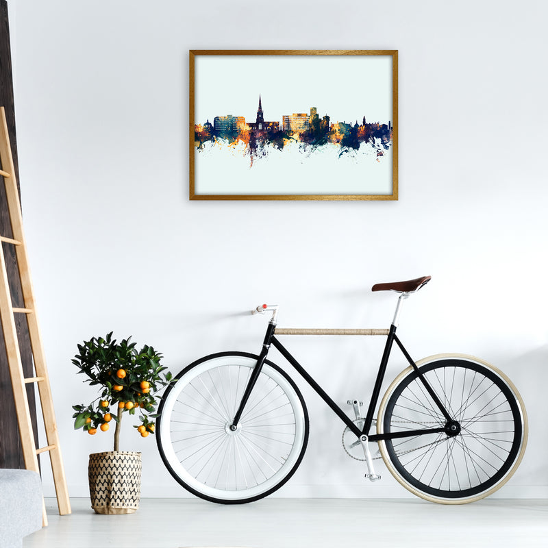 Solihull England Skyline Blue Orange Art Print by Michael Tompsett A1 Print Only