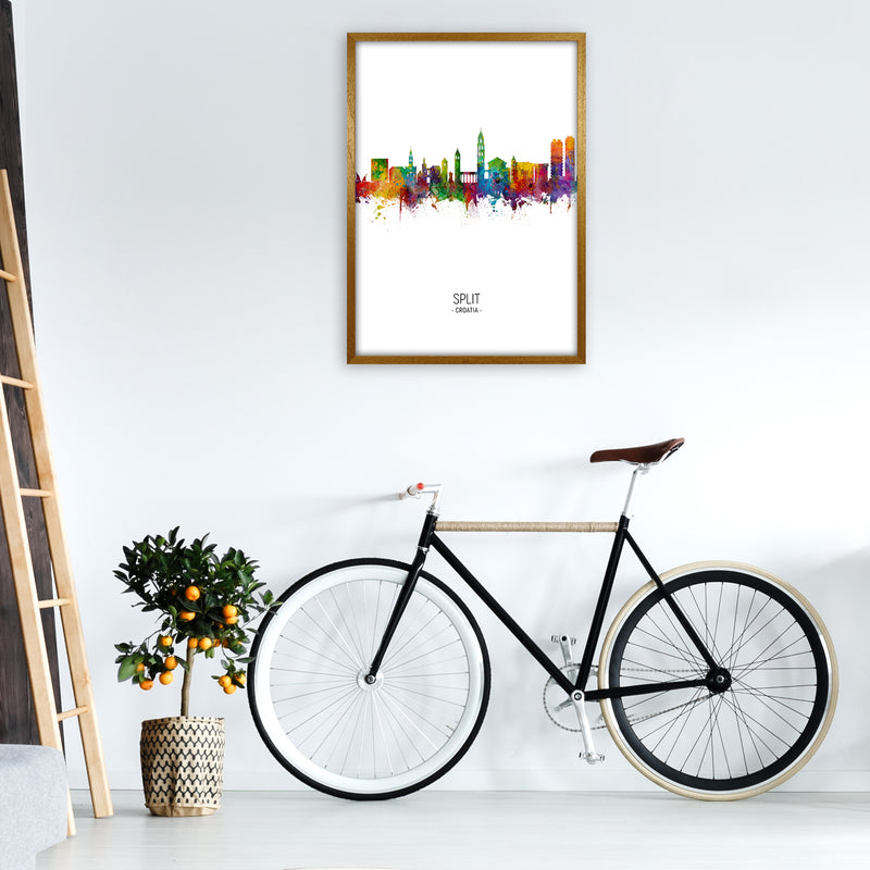 Split Croatia Skyline Portrait Art Print by Michael Tompsett A1 Print Only