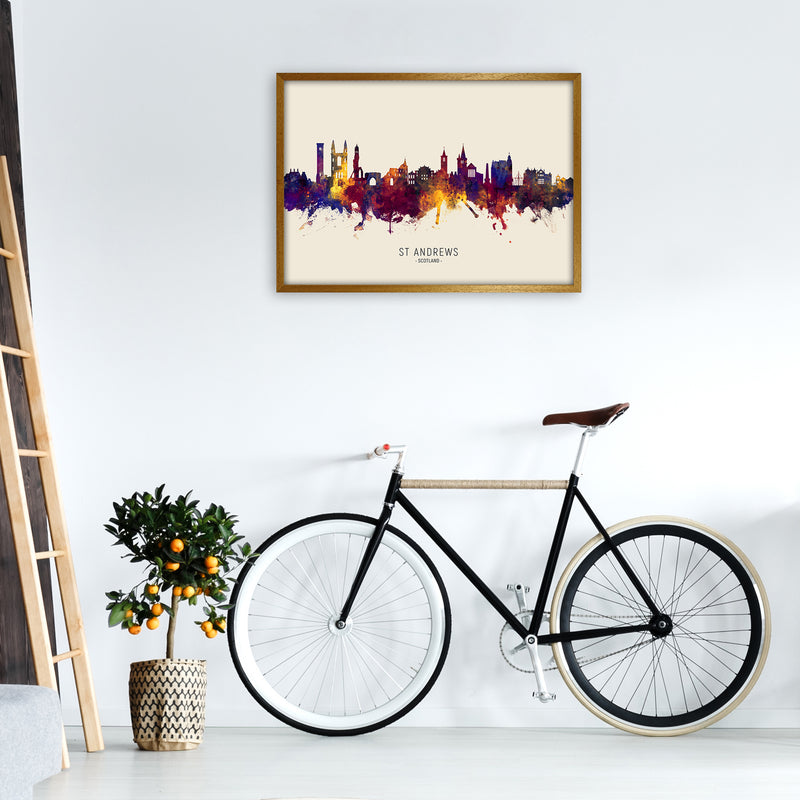 St Andrews Scotland Skyline Autumn City Name Art Print by Michael Tompsett A1 Print Only