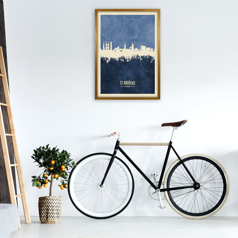 St Andrews Scotland Skyline Portrait Navy Art Print by Michael Tompsett A1 Print Only