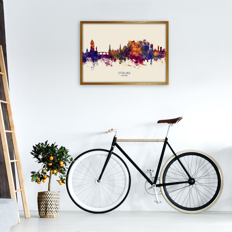Stirling Scotland Skyline Autumn City Name Art Print by Michael Tompsett A1 Print Only