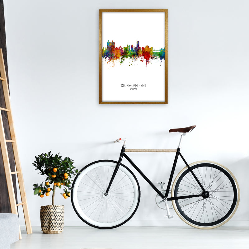 Stoke-On-Trent England Skyline Portrait Art Print by Michael Tompsett A1 Print Only