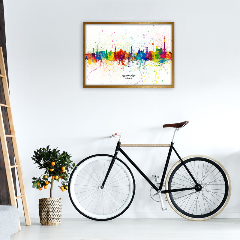 Stuttgart Germany Skyline Splash Art Print by Michael Tompsett A1 Print Only