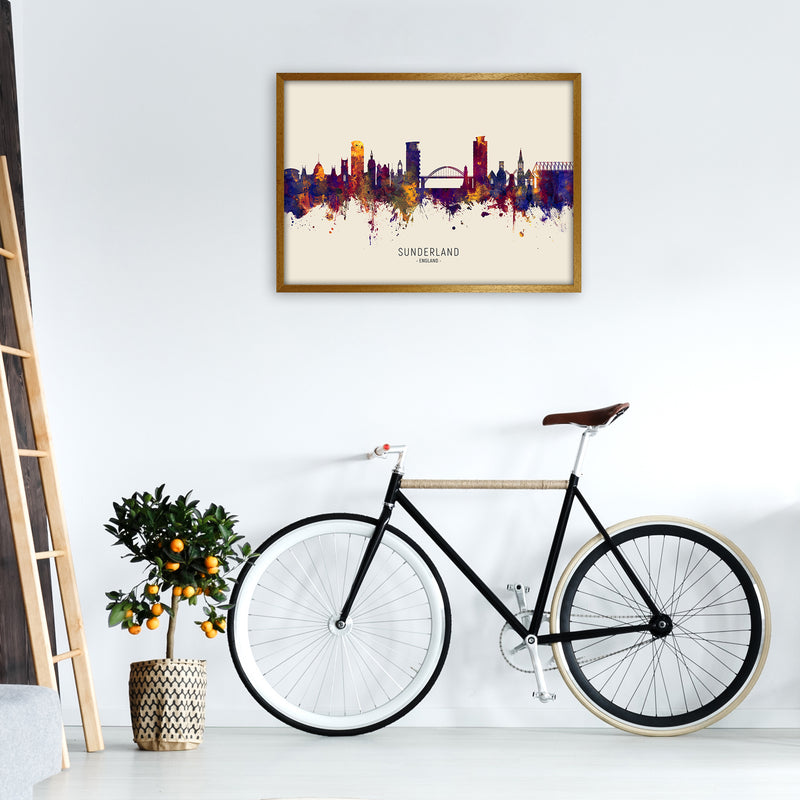 Sunderland England Skyline Autumn City Name Art Print by Michael Tompsett A1 Print Only