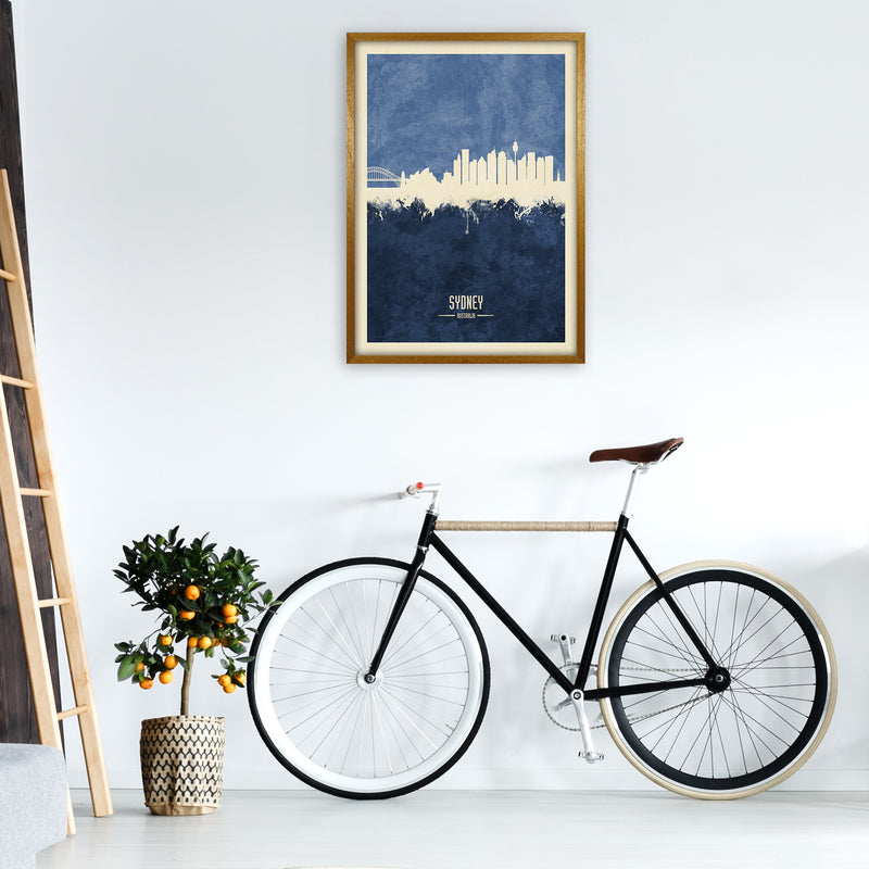 Sydney Australia Skyline Portrait Navy Art Print by Michael Tompsett A1 Print Only