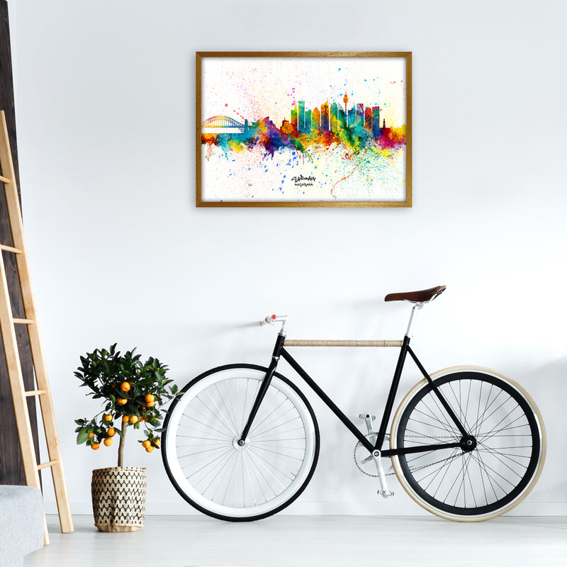 Sydney Australia Skyline Splash Art Print by Michael Tompsett A1 Print Only