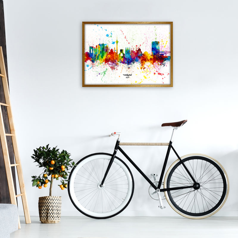 Tehran Iran Skyline Splash Art Print by Michael Tompsett A1 Print Only