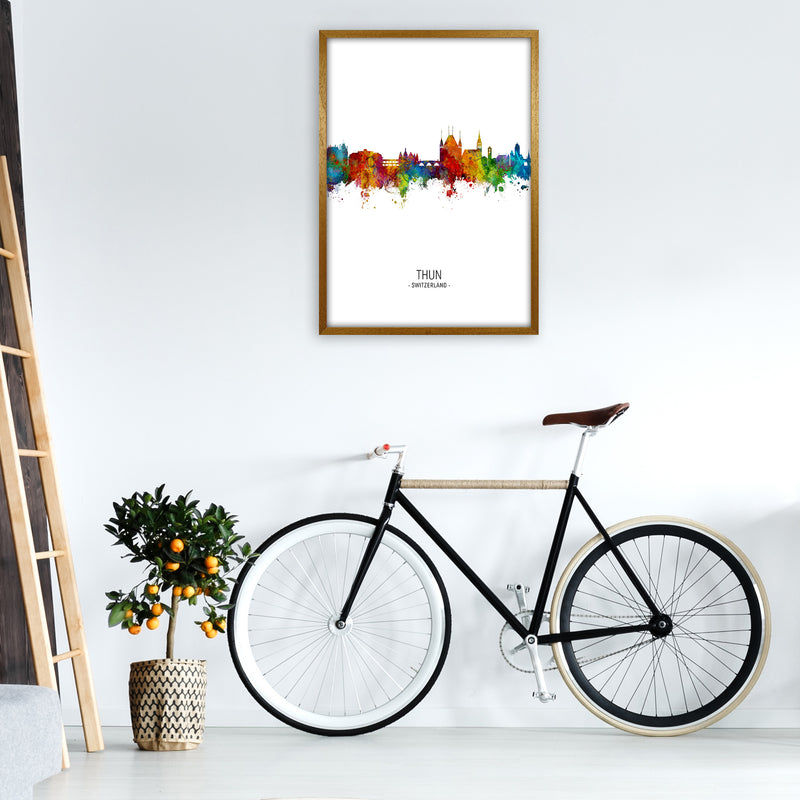 Thun Switzerland Skyline Portrait Art Print by Michael Tompsett A1 Print Only