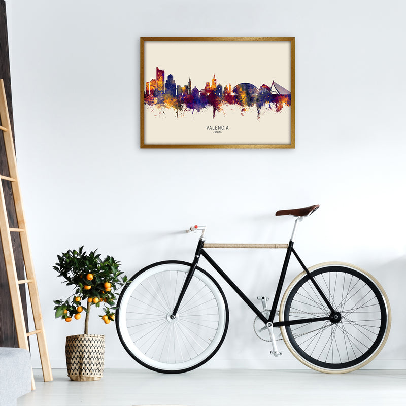Valencia Spain Skyline Autumn City Name Art Print by Michael Tompsett A1 Print Only