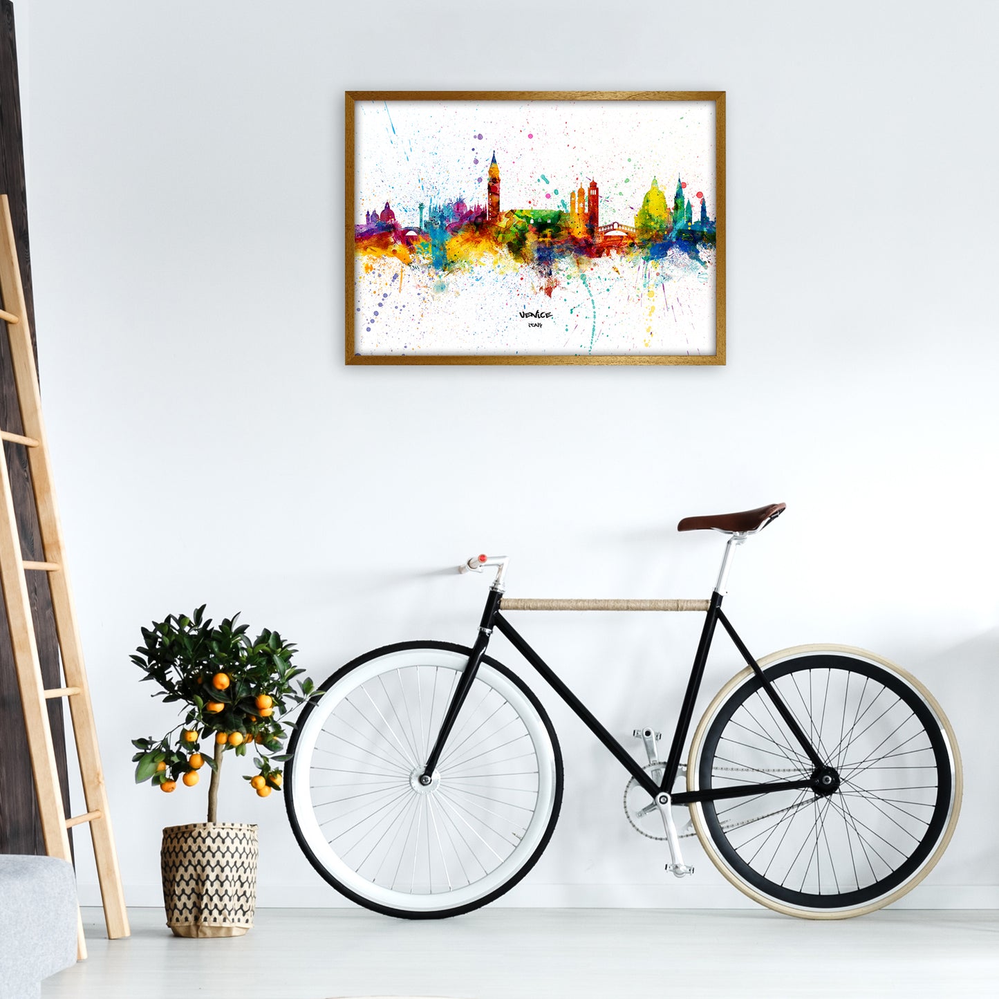 Venice Italy Skyline Splash Art Print by Michael Tompsett A1 Print Only