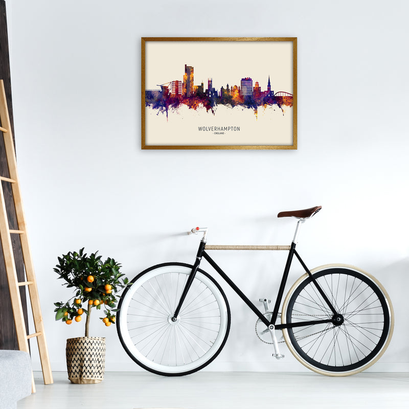 Wolverhampton England Skyline Autumn City Name Art Print by Michael Tompsett A1 Print Only