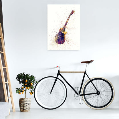 Electric Guitar Watercolour Ii Print by Michael Tompsett A1 Black Frame