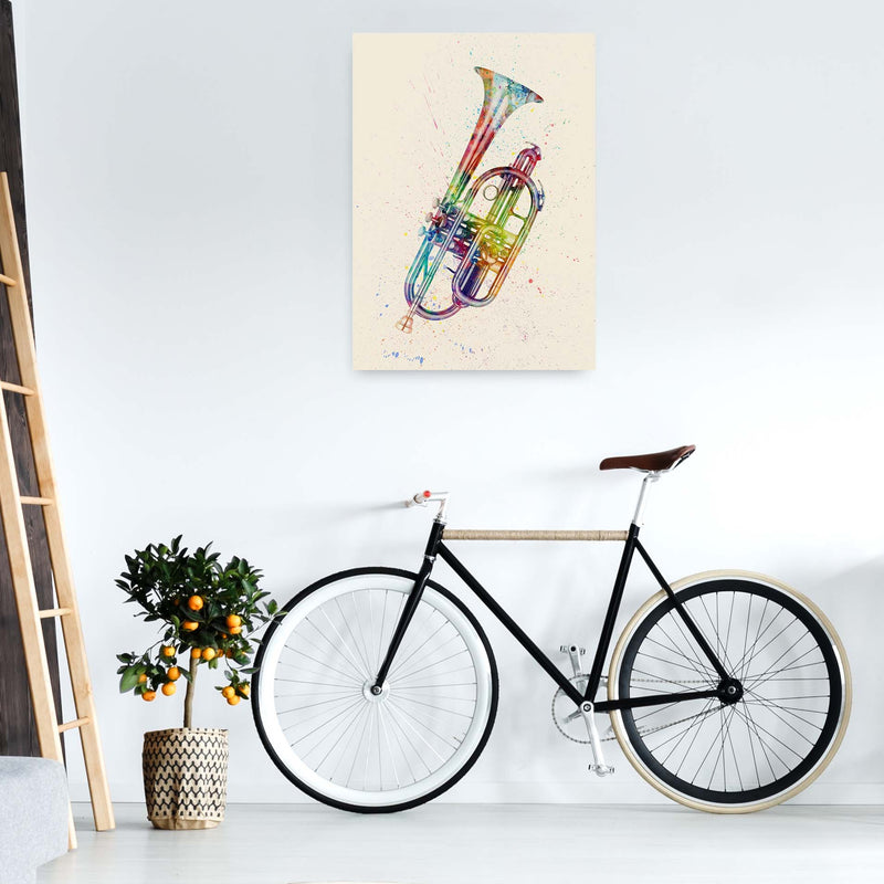 Cornet Watercolour Multi-Colour Print by Michael Tompsett A1 Black Frame