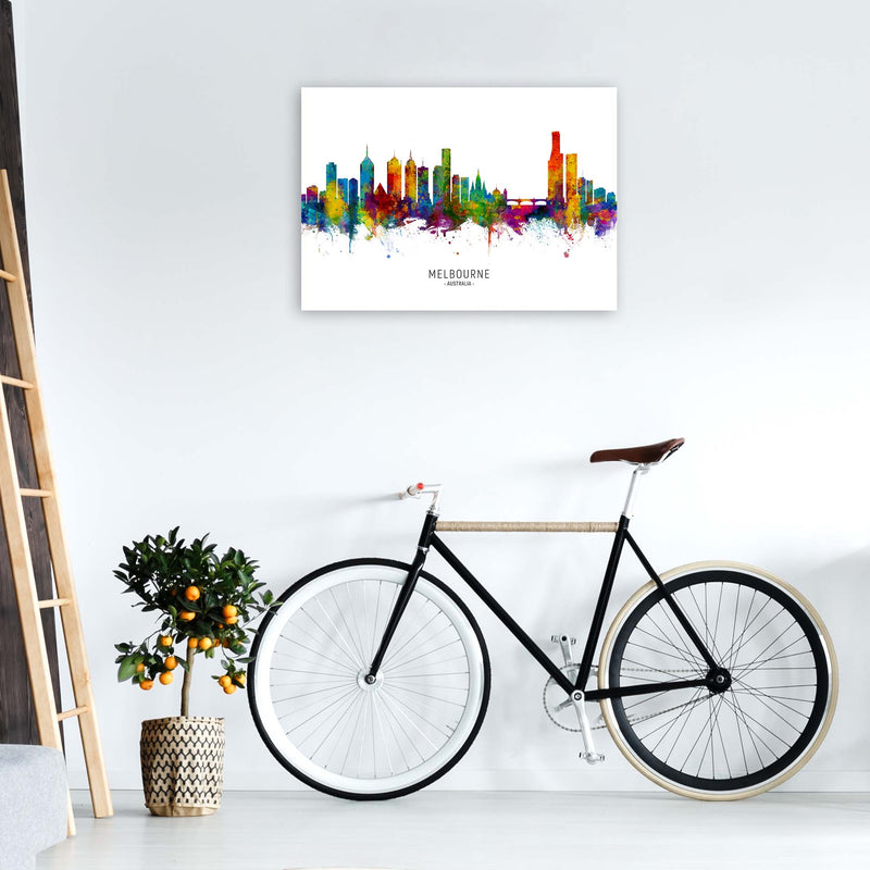 Melbourne Australia Skyline Art Print by Michael Tompsett A1 Black Frame
