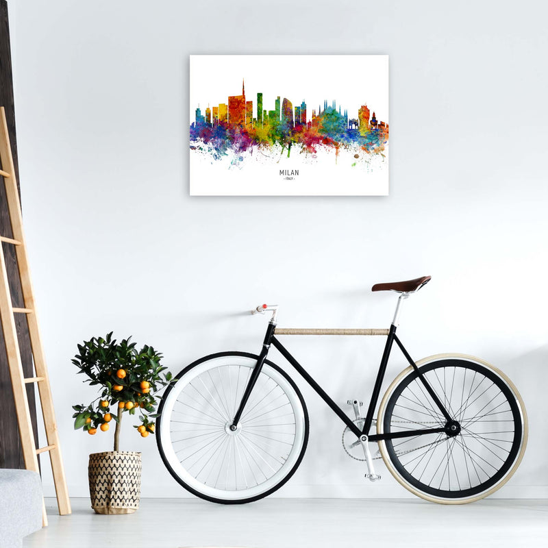 Milan Italy Skyline Art Print by Michael Tompsett A1 Black Frame
