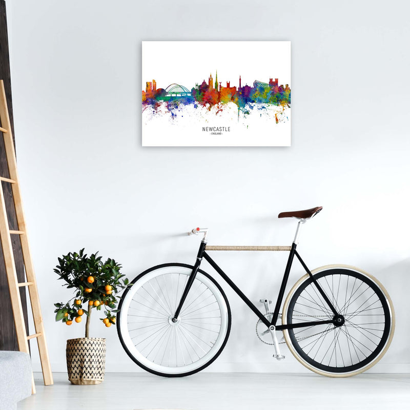 Newcastle England Skyline Art Print by Michael Tompsett A1 Black Frame