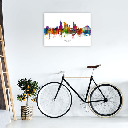 Warsaw Poland Skyline Art Print by Michael Tompsett A1 Black Frame