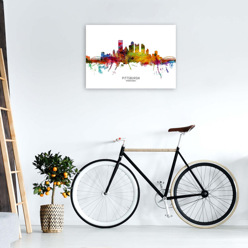 Pittsburgh Pennsylvania Skyline Art Print by Michael Tompsett A1 Black Frame