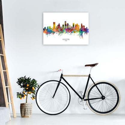 Houston Texas Skyline Art Print by Michael Tompsett A1 Black Frame