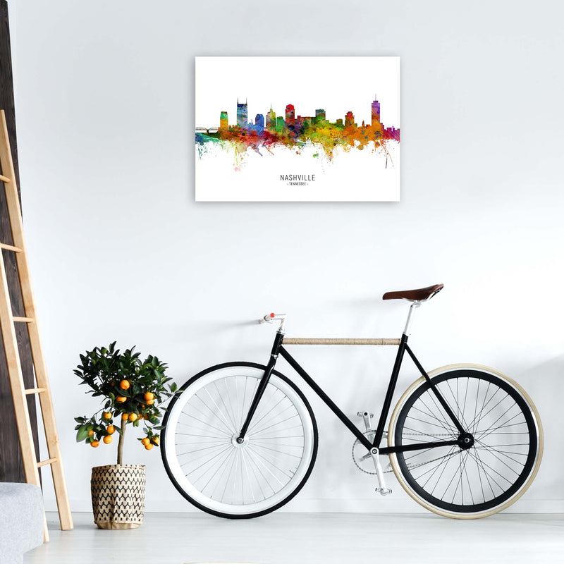 Nashville Tennessee Skyline Art Print by Michael Tompsett A1 Black Frame