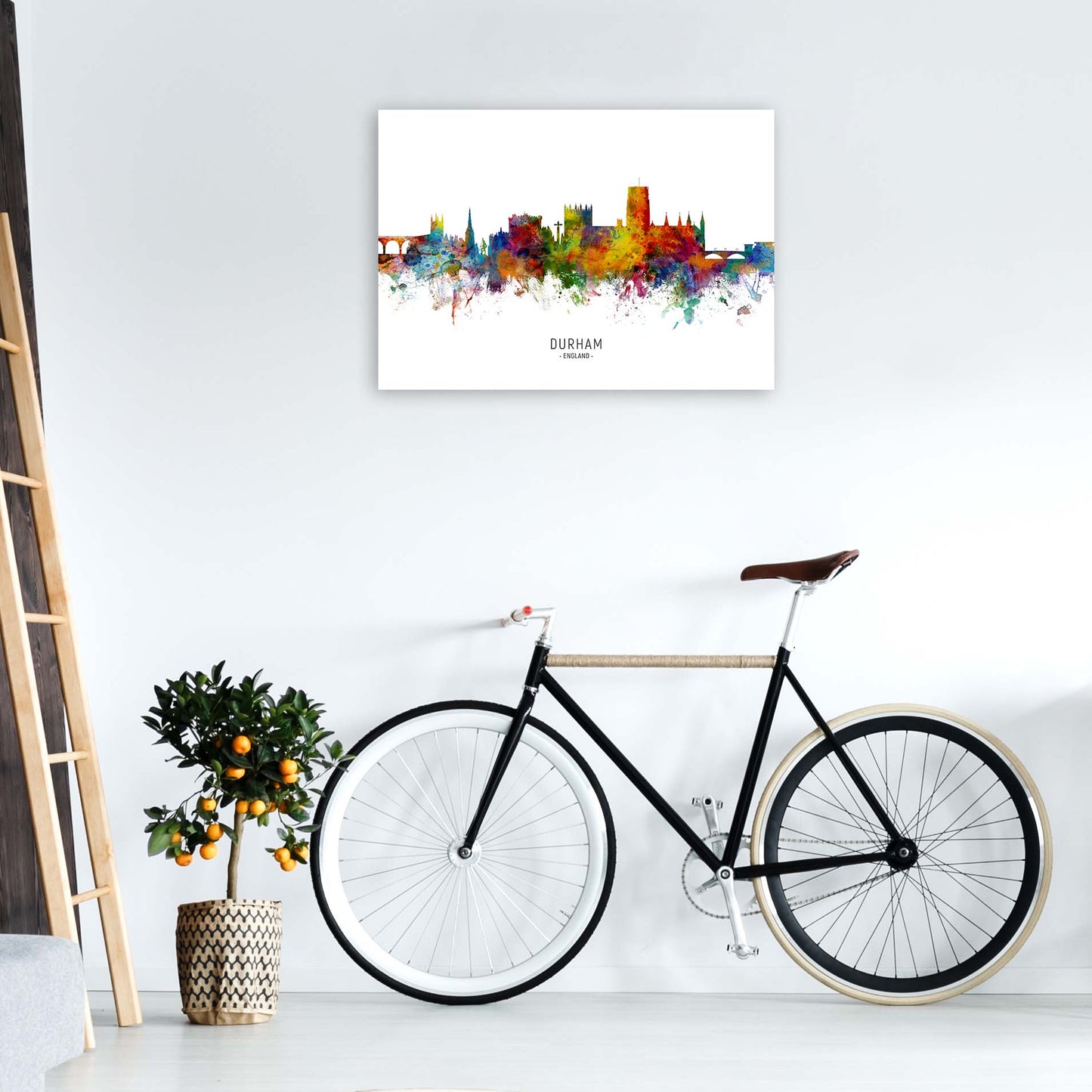 Durham England Skyline Art Print by Michael Tompsett A1 Black Frame