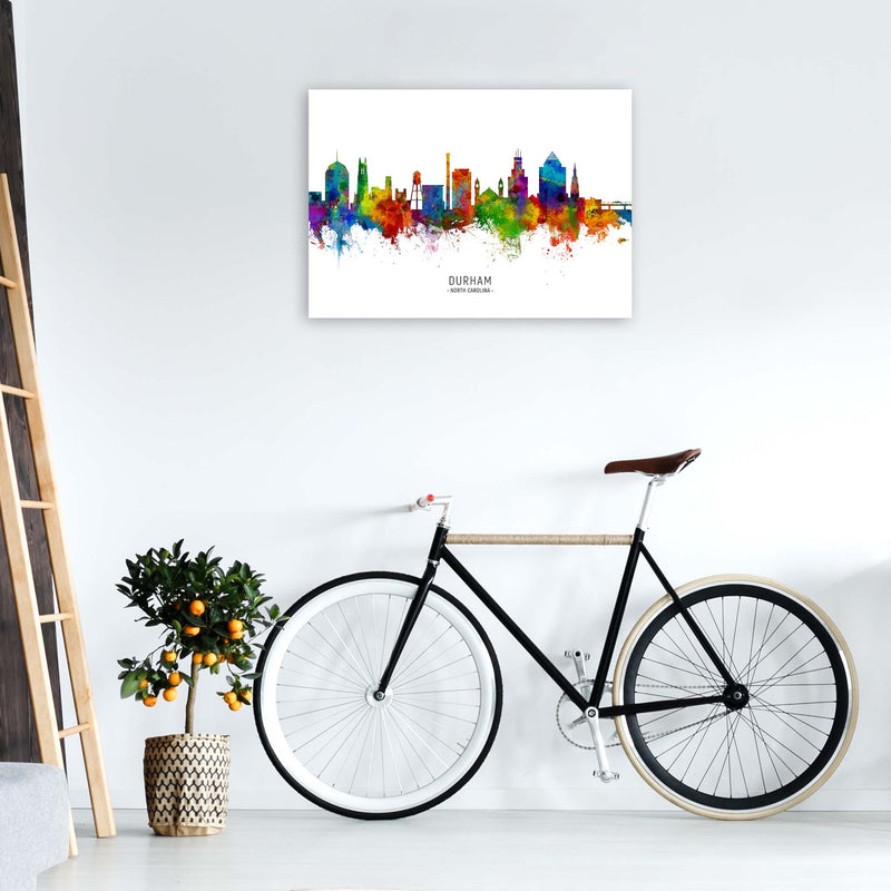 Durham North Carolina Skyline Art Print by Michael Tompsett A1 Black Frame