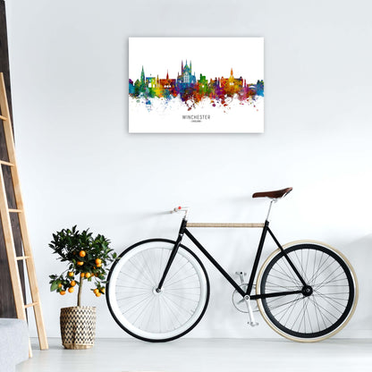 Winchester England Skyline Art Print by Michael Tompsett A1 Black Frame