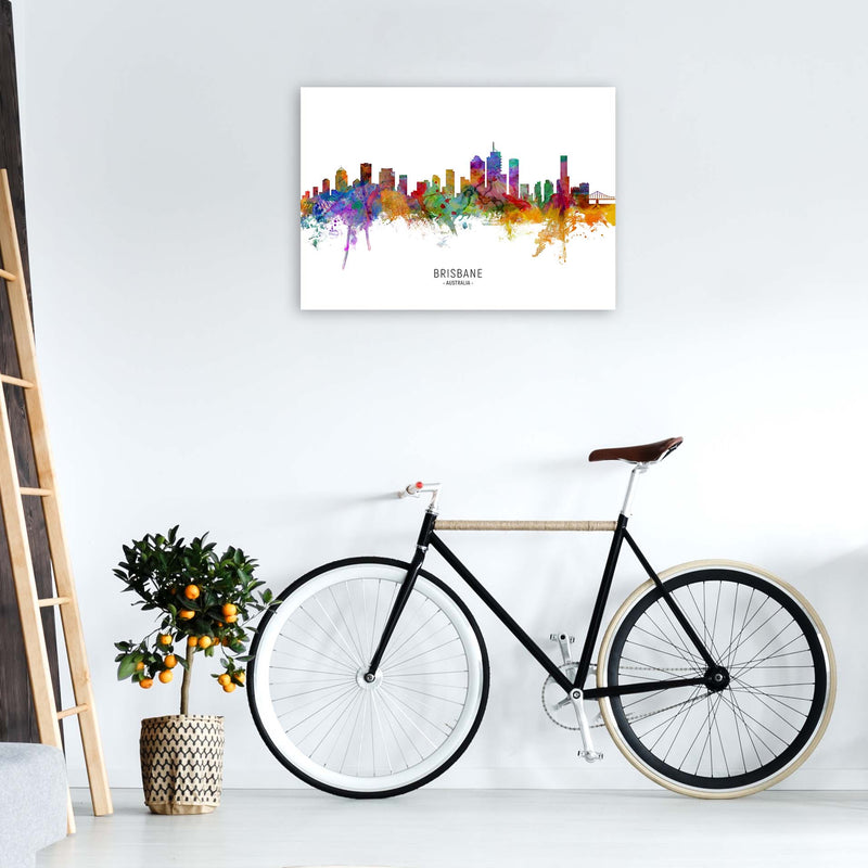 Brisbane Australia Skyline Art Print by Michael Tompsett A1 Black Frame